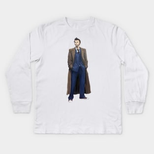 The 10th Dr Who: David Tennant Kids Long Sleeve T-Shirt